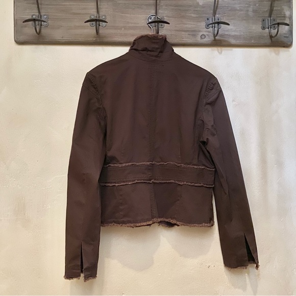 🪶3/$50 Boho Raw Edge Fringe Brown REWIND L/S Fine Corduroy Blazer-XL - Picture 6 of 16